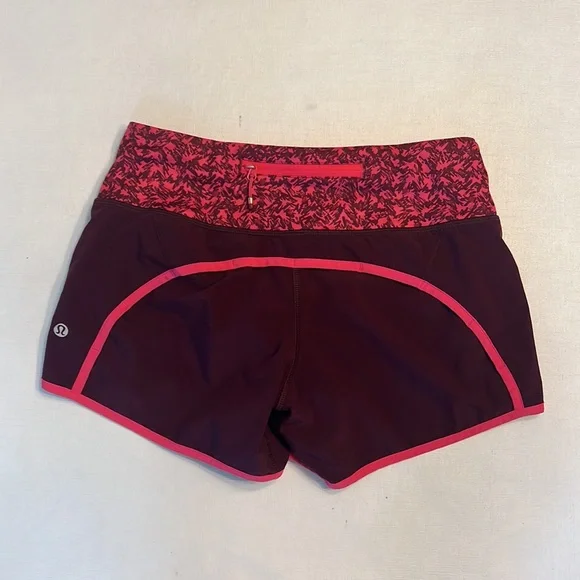71. Lululemon Run Times Short *4-way Stretch Bordeaux Drama BonBon MountainPeaks - Picture 2 of 4
